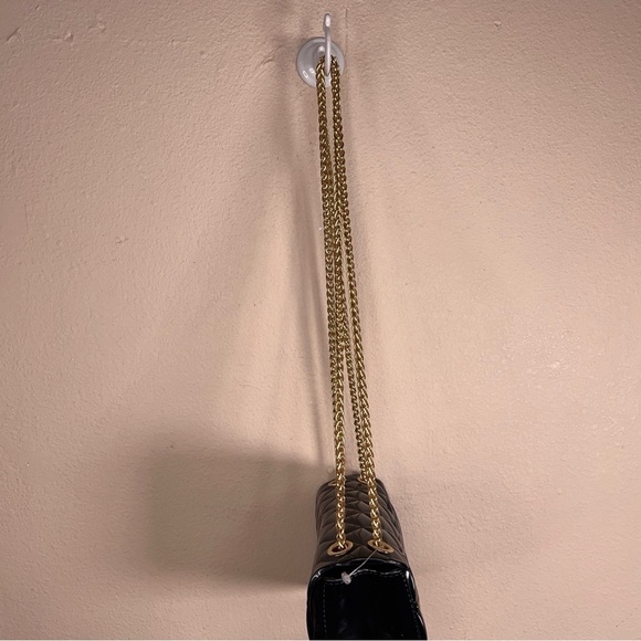 SMALL BLACK GOLD JELLY PURSE SMALL GOTH GLAM QUILTED LOOK - Picture 7 of 15